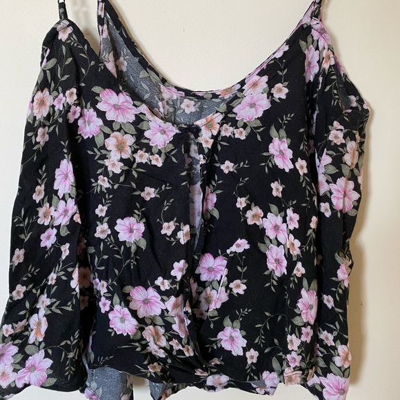 Floral Tank with Back Cutout - Picture 2 of 4